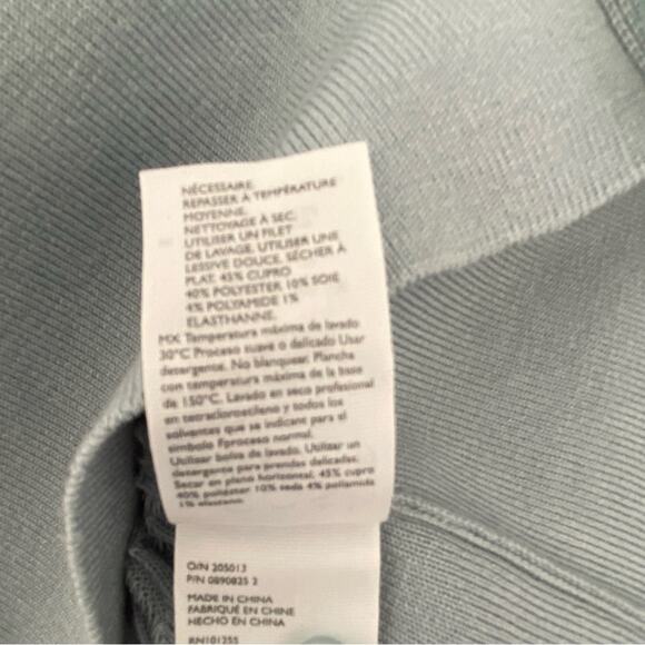 COS Light Blue Silk Blend Open Knit Cardigan Sweater size small Fitted - Picture 6 of 7